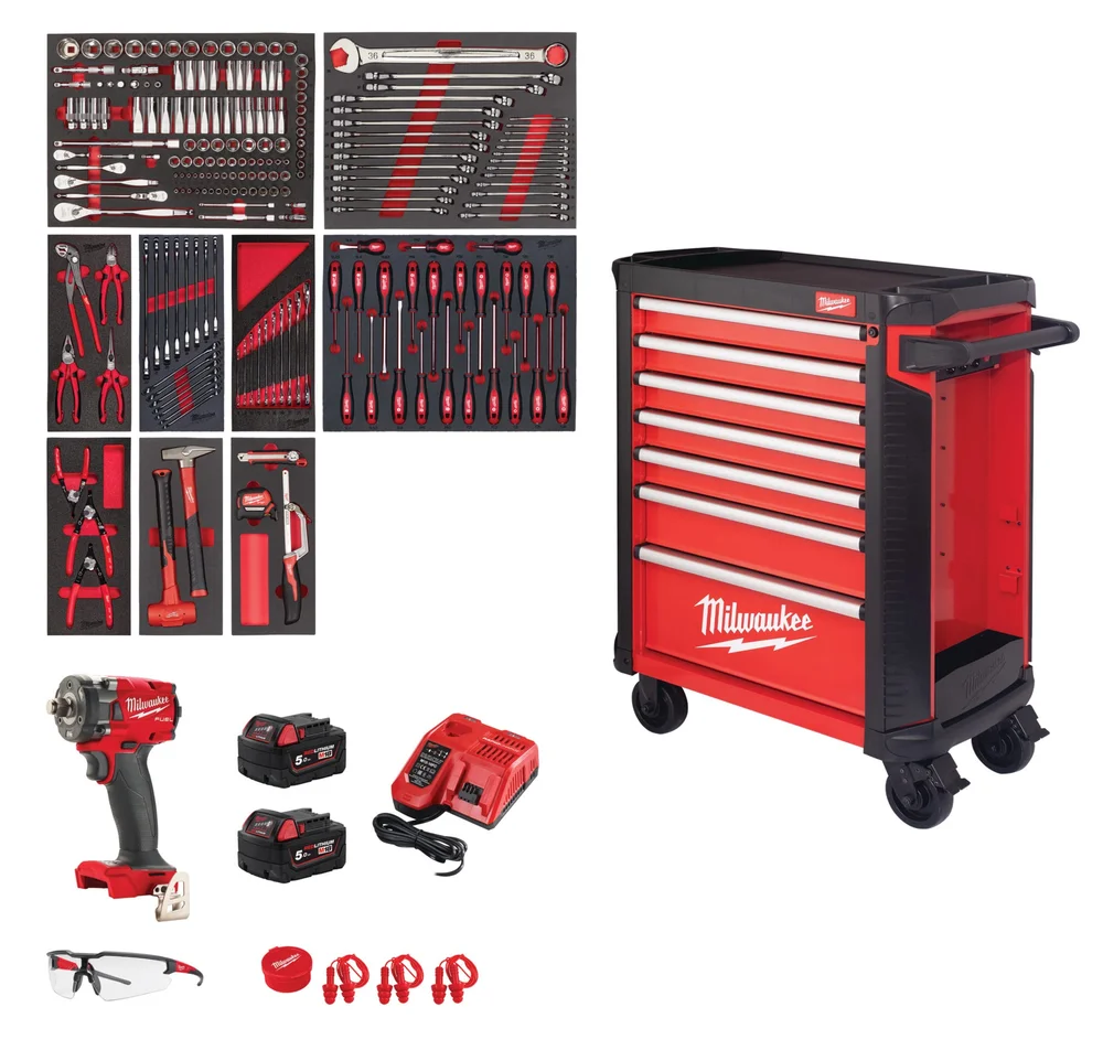 MILWAUKEE VERKTØYVOGN 78CM FYLT 246DEL v:8321221