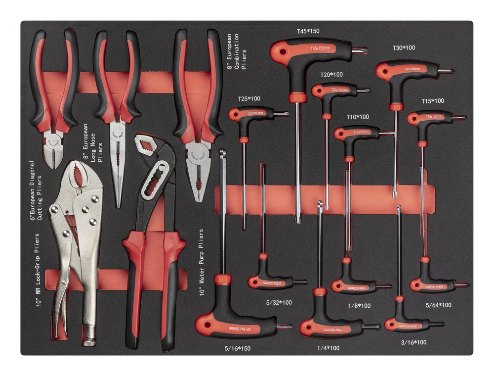 PELA Skuffeinnsats med tommeverktøy, unbrako, torx og tenger, 17 deler v:3044969 PELA Skuffeinnsats med tommeverktøy, unbrako, torx og tenger, 17 deler v:3044969