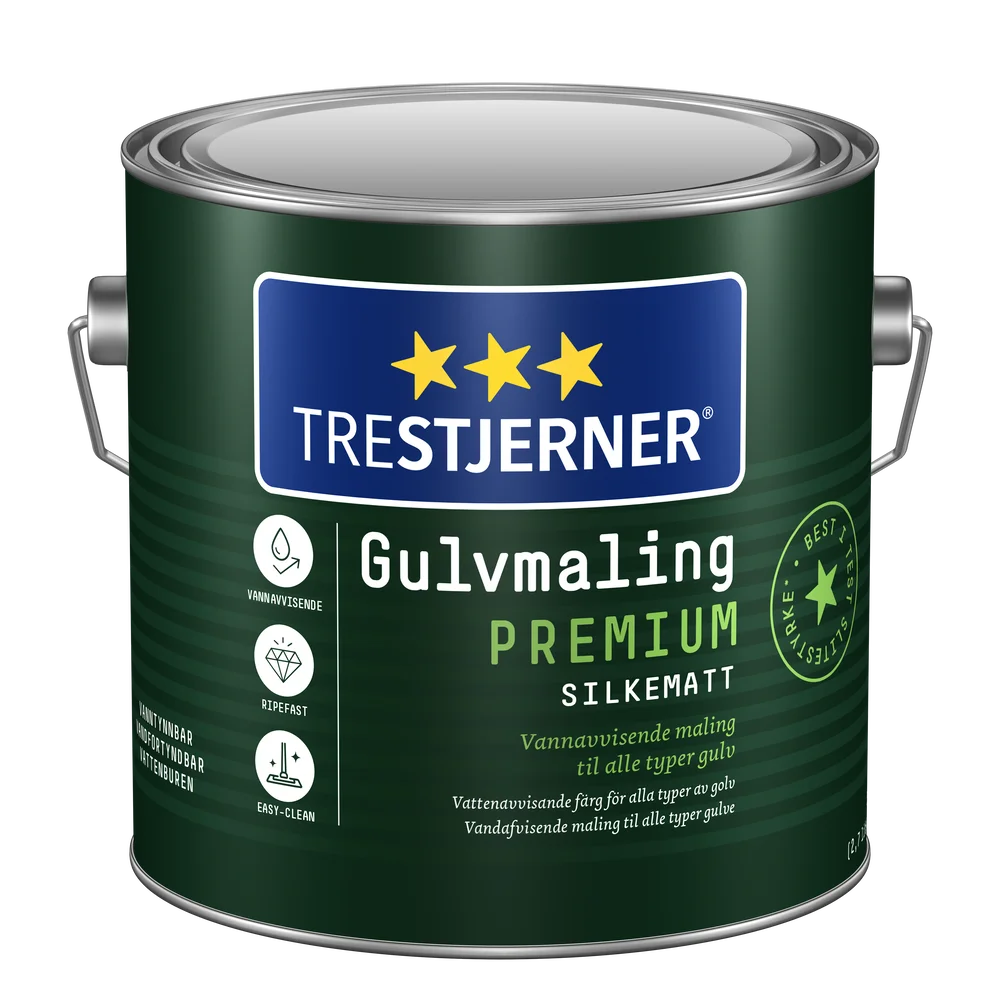 Trestjerner premium gulvmaling klassisk hvit base 2,7l v:2351501 Trestjerner premium gulvmaling klassisk hvit base 2,7l v:2351501
