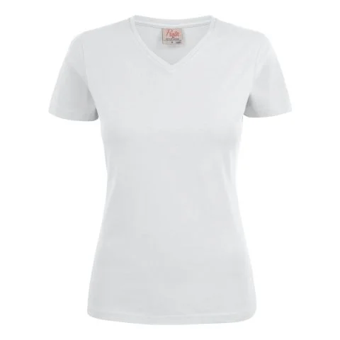 Heavy V-neck Lady Printer T-skjorte 3121004