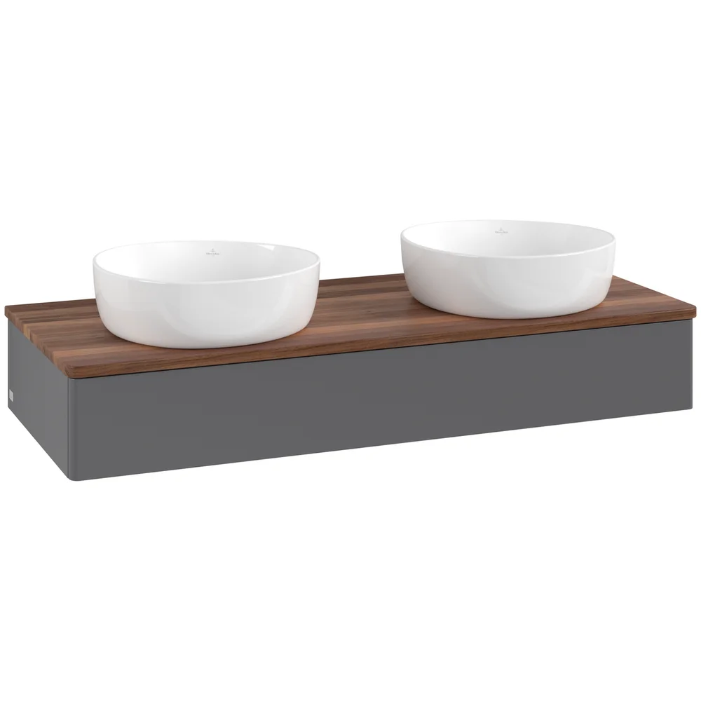 V&B ANTAO SERVANTSKAP 1 SKUFF GLATT 1200X190X500 FOR 2 SERV. U/KRANHULL ANTRASITT/VALNØTT v:3039988 V&B ANTAO SERVANTSKAP 1 SKUFF GLATT 1200X190X500 FOR 2 SERV. U/KRANHULL ANTRASITT/VALNØTT v:3039988