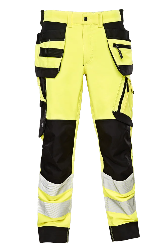 Bukse Hi-Viz kl. 2 gul/sort str 54 v:7709096