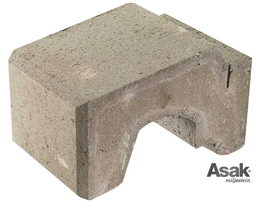 Støttemur mini 1/1 grå 25x34x17 cm v:4439740