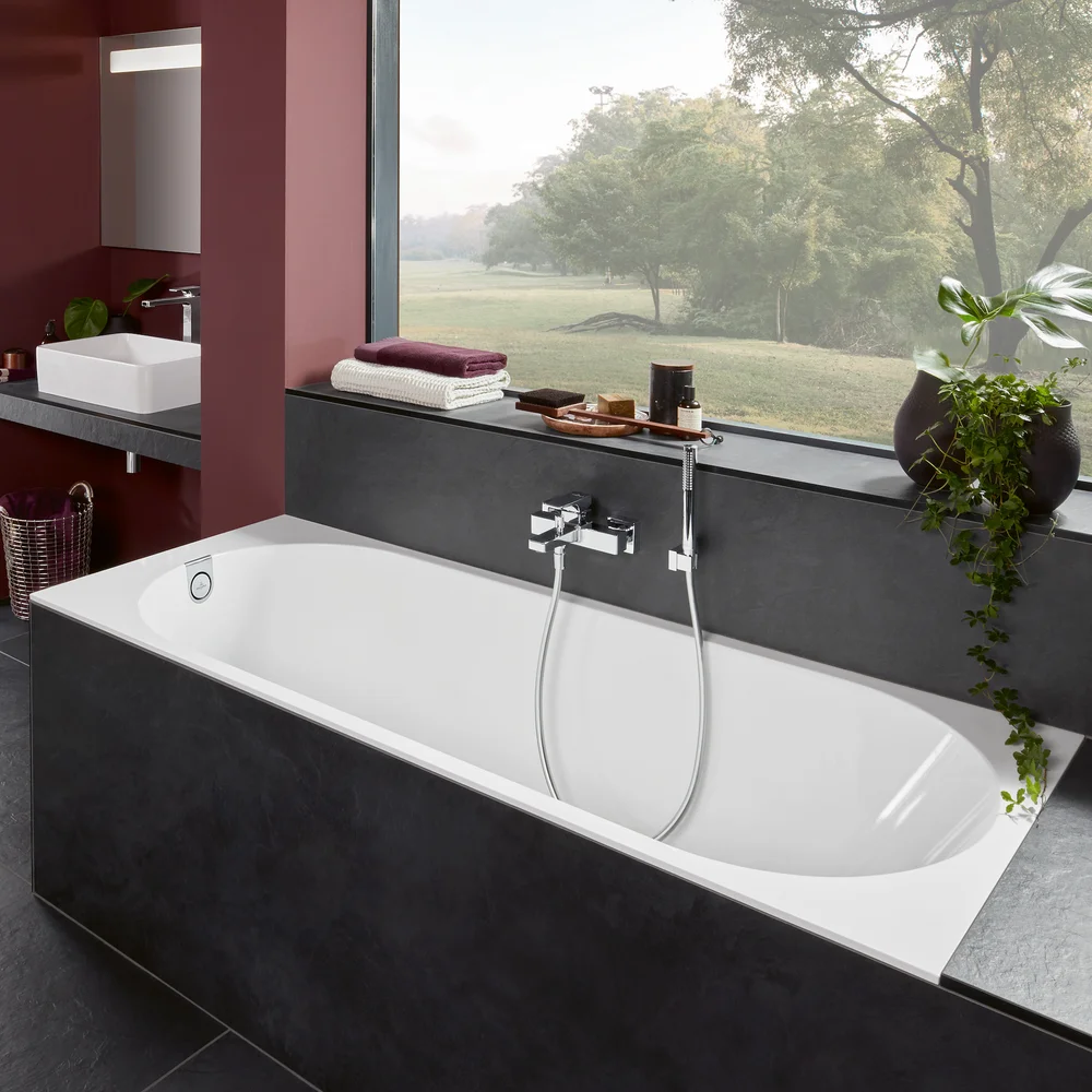 V&B OBERON 2.0 SOLO BADEKAR 180X80 FOR INNBYGGING HVIT ALPIN M/AVLØPSSETT I SORT/STONE WHITE v:8888123 V&B OBERON 2.0 SOLO BADEKAR 180X80 FOR INNBYGGING HVIT ALPIN M/AVLØPSSETT I SORT/STONE WHITE v:8888123