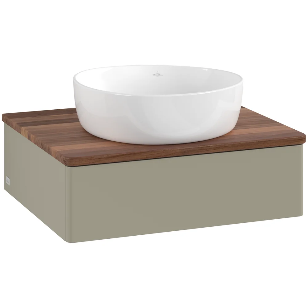 V&B ANTAO SERVANTSKAP 1 SKUFF GLATT 600X190X500 U/KRANHULL STENGRÅ/VALNØTT v:2492337