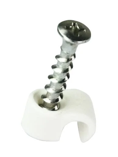 Gelia Ledningsholder TCS med skrue, rund, hvit v:3312703