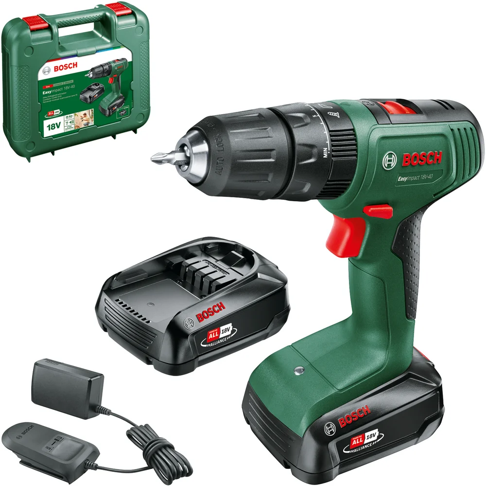 BOSCH SLAGDRILL EASYIMPACT 18V-40 2X2AH v:5305989