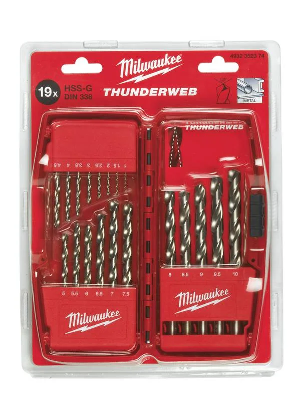 Milwaukee metallbor HSS-G sett P19 v:5026141