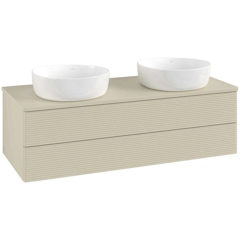 V&B ANTAO SERVANTSKAP 2 SKUFFER RILLET 1200X360X500 FOR 2 SERV. U/KRANHULL SILKEGRÅ v:8063327