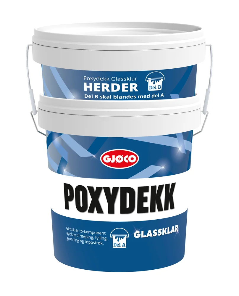 Poxydekk glassklar sett 3kg del a + del b v:6586043