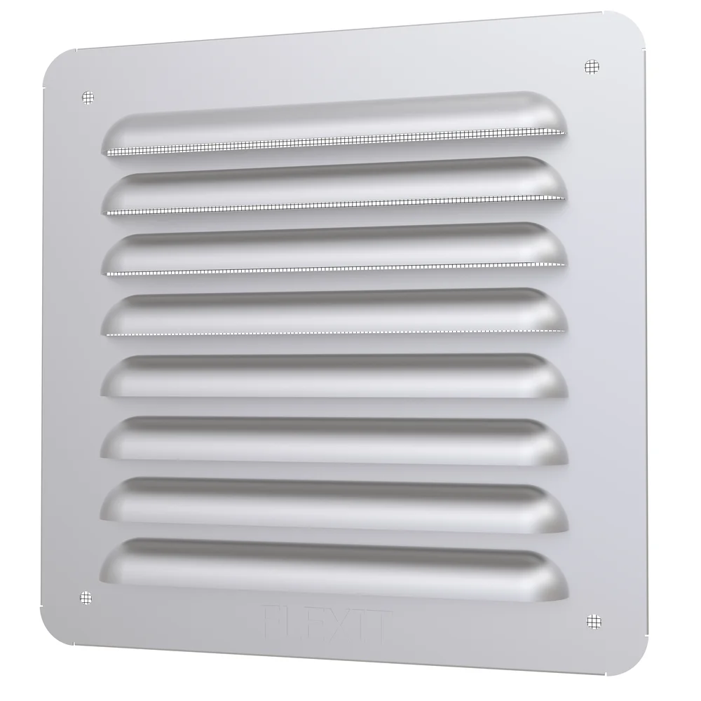Flexit sjalusirist matt aluminium flat 155x155 mm med insektsgitter v:1806307