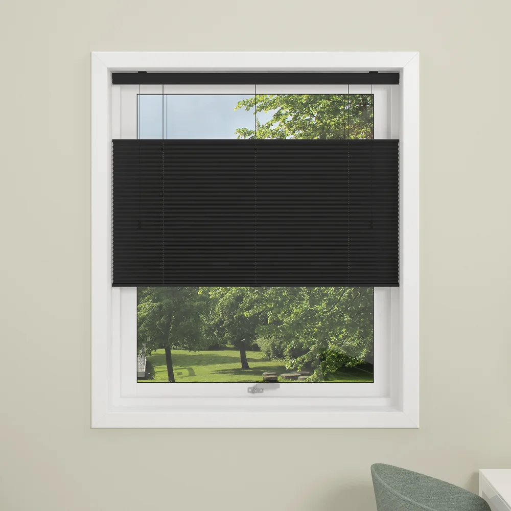 DEBEL PLISSÉGARDIN TOUCH SPLIT LYSDEMPENDE SORT 130X160 v:1787964