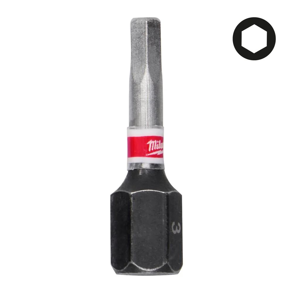 Milwaukee Bits Shockwave HEX3, 25 mm, 3-pakke v:2645774 Milwaukee Bits Shockwave HEX3, 25 mm, 3-pakke v:2645774