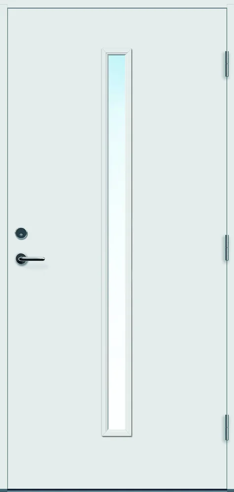 Ytterdør 100×200 Hovdeby med frostet glass hvit høyre v:7131773