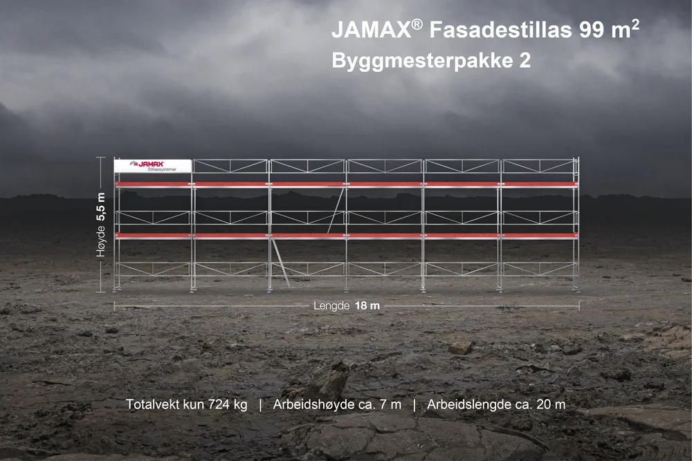 Stillas fasade 99 m2 byggmesterpakke 2 v:2387246