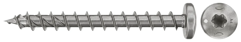 Treskrue syrefast A4 panhode TX 5x30 mm 200 stk v:5224815