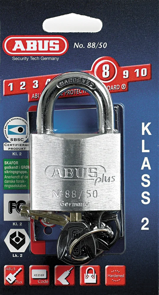 Hengelås abus 88/50c fg kl.2 blister pakning v:8795048