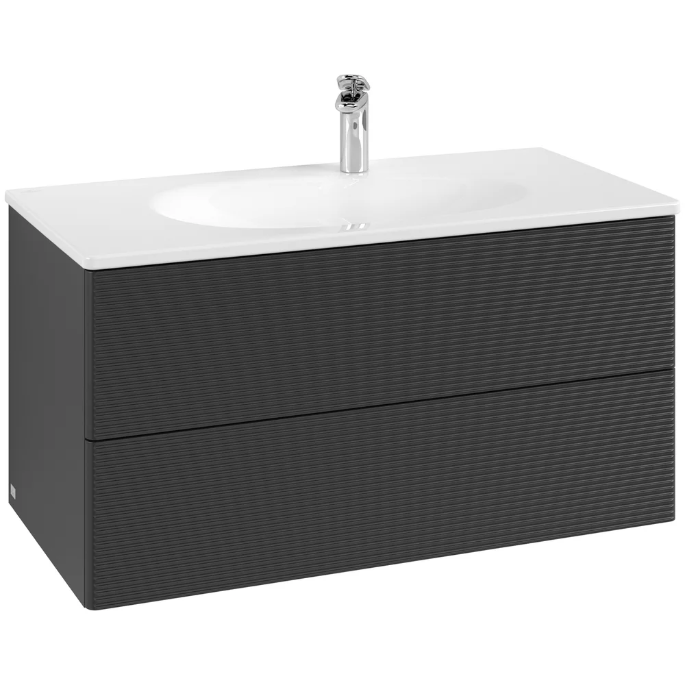 V&B ANTAO SERVANTSKAP 2 SKUFFER RILLET 988X504X496 MATT SORT v:7026633