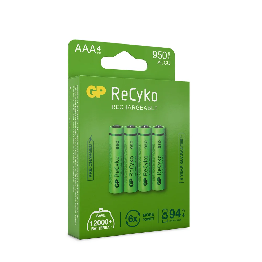 BATTERI RECYKO AAA 950MAH 4-PK v:3433673