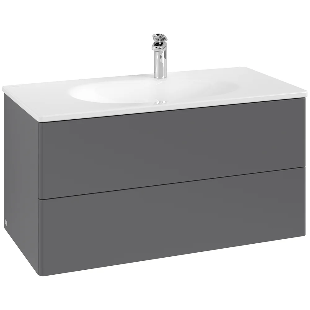 V&B ANTAO SERVANTSKAP 2 SKUFFER GLATT 988X504X496 ANTRASITT v:9802085