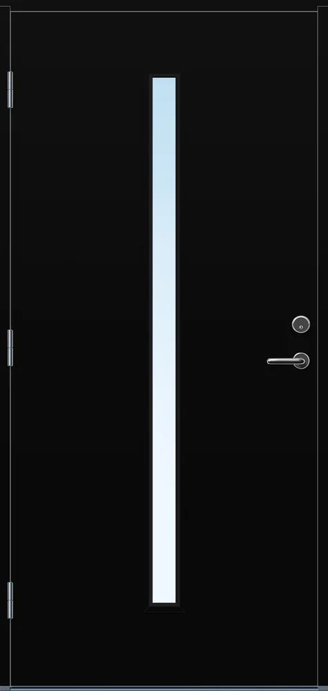 Ytterdør Hovdeby kompakt 90×200 cm frostet glass svart venstre v:9276076 Ytterdør Hovdeby kompakt 90×200 cm frostet glass svart venstre v:9276076