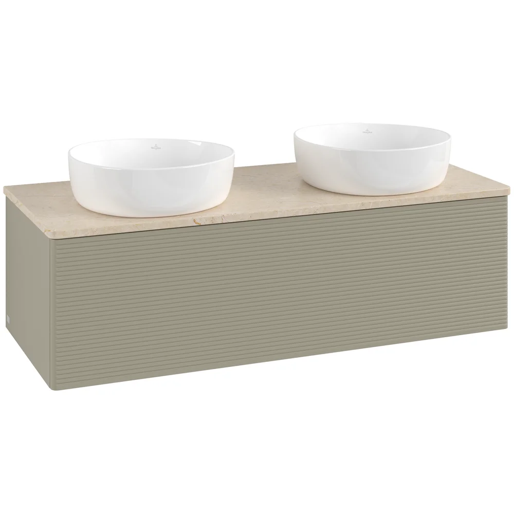 V&B ANTAO SERVANTSKAP 1 SKUFF RILLET 1200X360X500 FOR 2 SERV. U/KRANHULL STENGRÅ/CRÉME v:8713810
