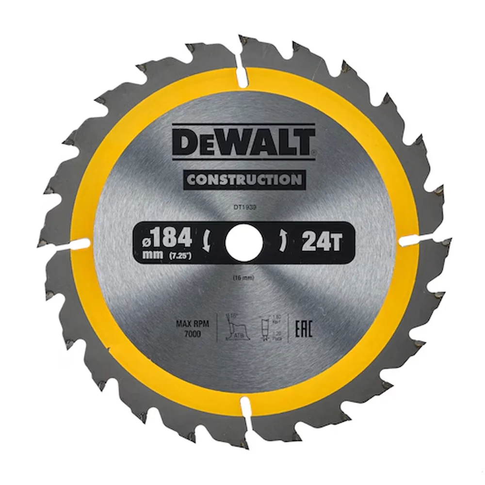 DEWALT SAGBLAD 184X16MM 24T DT1939 DEWALT v:4246322 DEWALT SAGBLAD 184X16MM 24T DT1939 DEWALT v:4246322